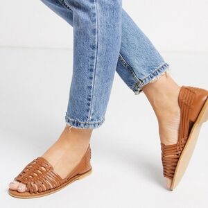 ASOS Brown Woven Flats